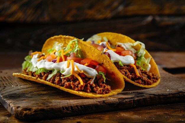 Foto tacos mexicanos con carne y verduras renderizado en 3d