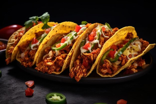 Tacos mexicanos com frango