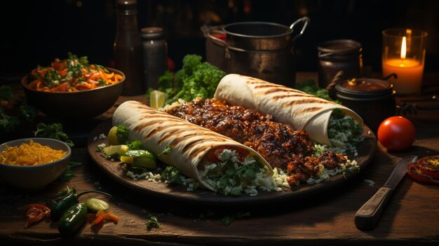 Tacos mexicanos com legumes generative ai