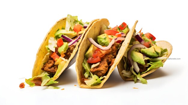 Foto tacos mexicanos com salsa e guacamole