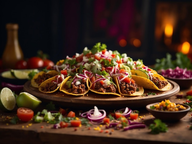 Foto tacos mexicanos tradicionales con carne y verduras aisladas sobre un fondo blanco