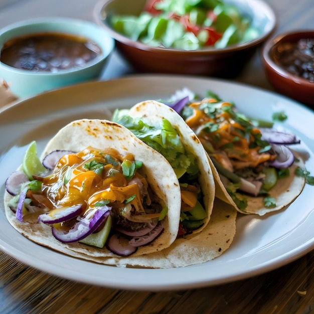 Foto tacos modernos mexicanos con