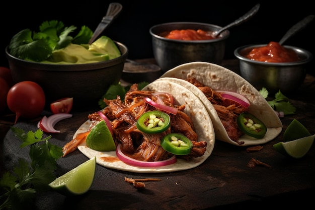 Tacos con setas de barbacoa