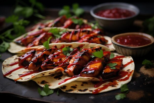 Tacos de tofu coreano con kimchi vegano