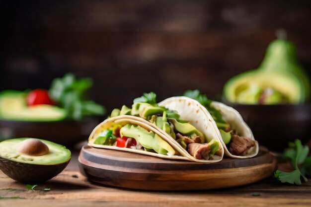 Foto tacos tradicionales mexicanos de carne de res y barbacoa