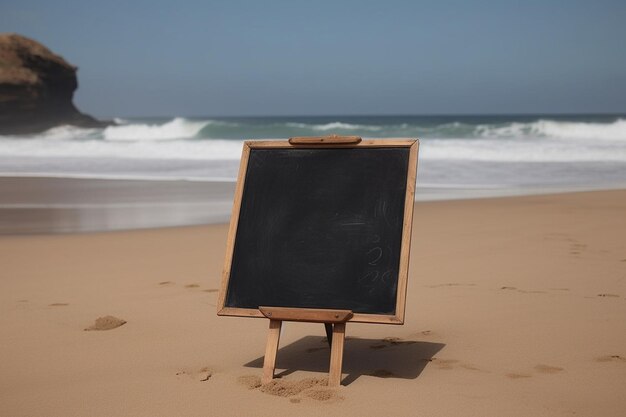 Foto tafel auf sandstrand