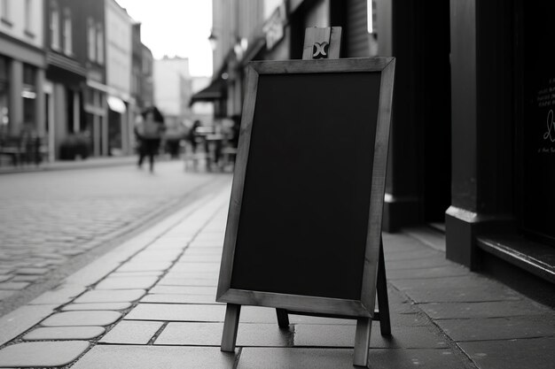 Tafel außerhalb der Kaffeebar, Mock-up-Stil, AI-generierte Illustration