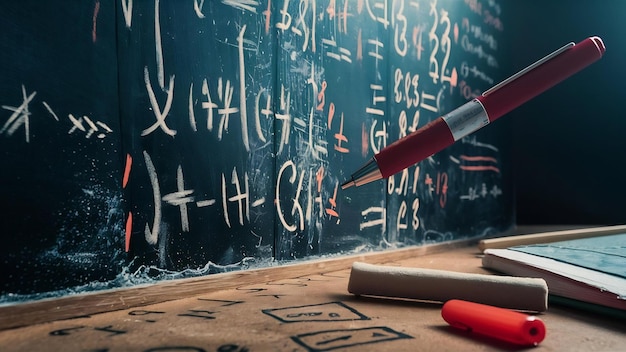 Foto tafel mit stift und kautschuk