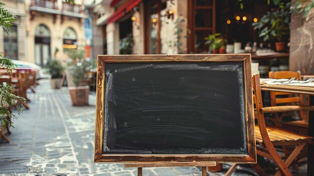 Foto tafel vor dem restaurant