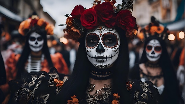 Tag der Toten Zucker Schädel Parade in Rom Italien