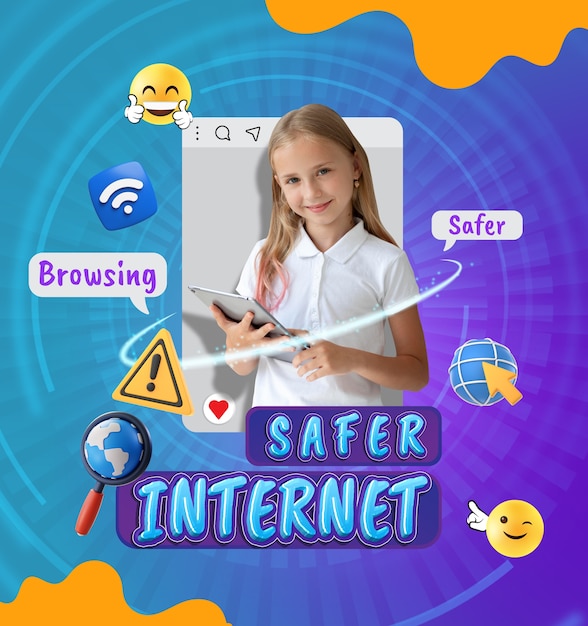 Tag des sichereren Internets, speziell für Kinder, Collage