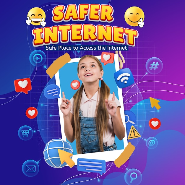 Tag des sichereren Internets, speziell für Kinder, Collage