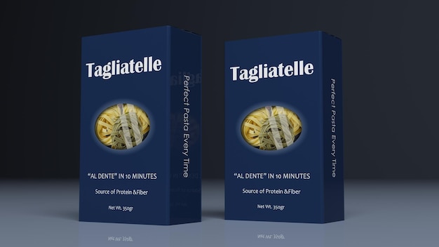Tagliatelle pacotes de papel ilustração 3d