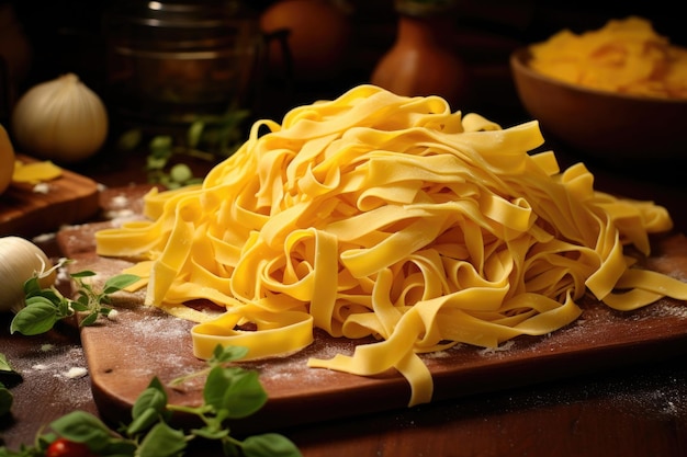 Tagliatelle de pasta italiana