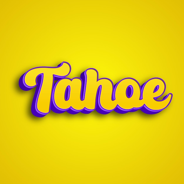 Foto tahoe tipografía diseño 3d amarillo rosa blanco fondo foto jpg