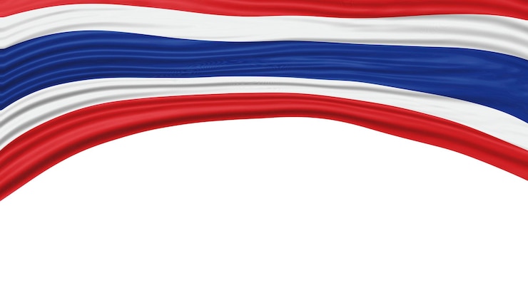 Foto tailândia bandeira wave nacional bandeira clipping path