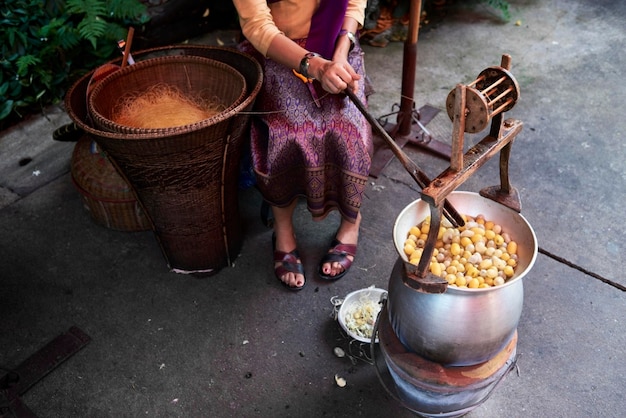 Tailandia, Bangkok, fabricante de seda tradicional