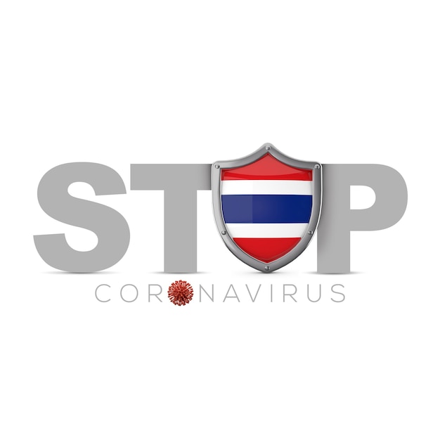 Tailandia escudo protector detener coronavius concepto d render
