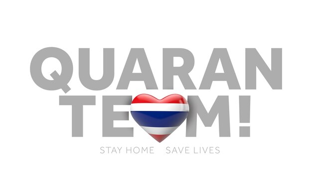 Tailândia quaranteam fique em casa salve vidas mensagem d render