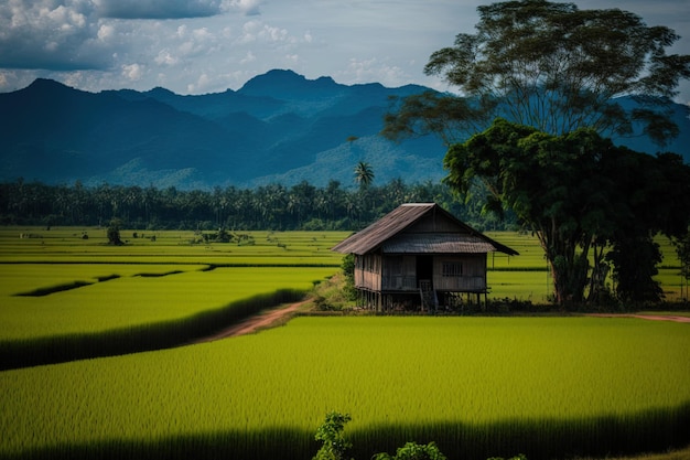 Tailândias nan províncias Wat Ban Wen campos de arroz