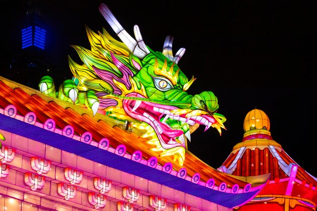 Foto taipei animado festival de linternas xianglong linterna xianrui