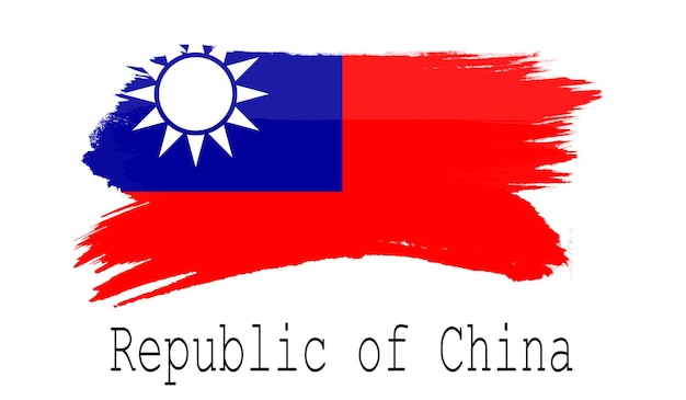 Taiwan-Flagge auf weißem Hintergrund