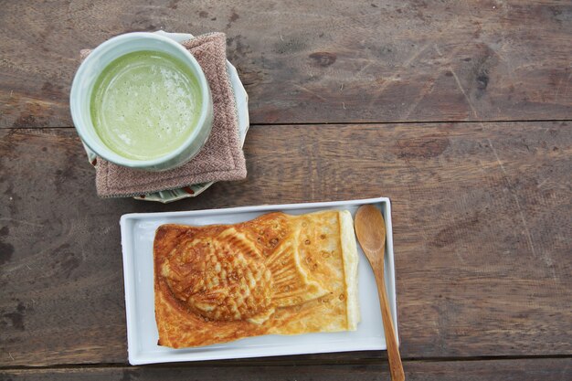 Taiyaki con té verde