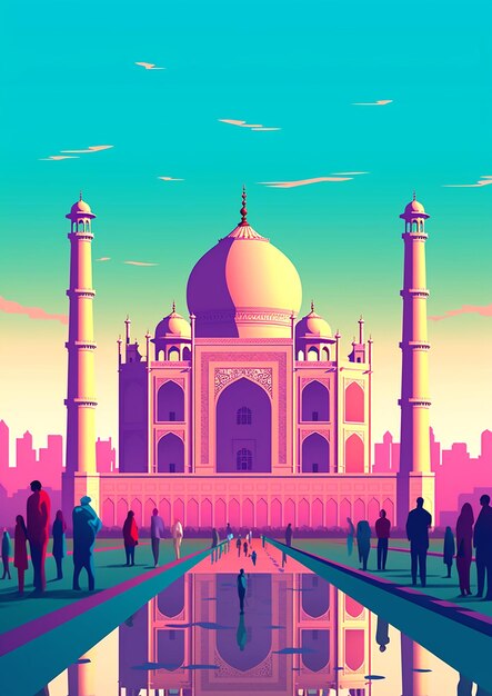 taj mahal branco com céu azul