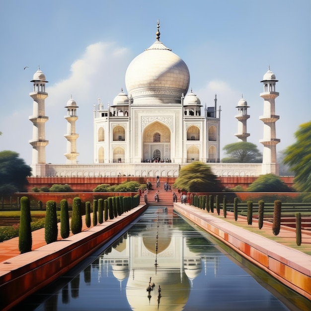 Taj Mahal en la ciudad de Agra, India