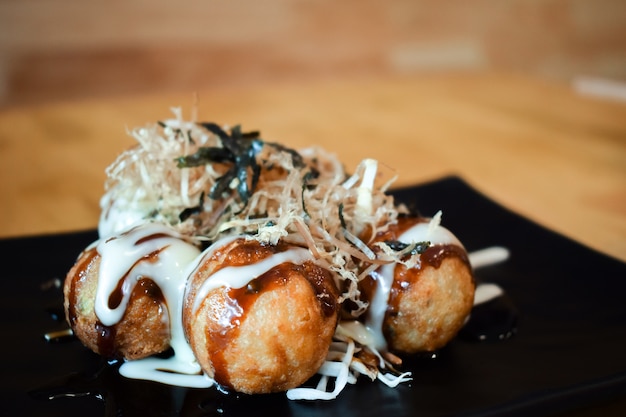 Foto takoyaki japanische tintenfischbälle