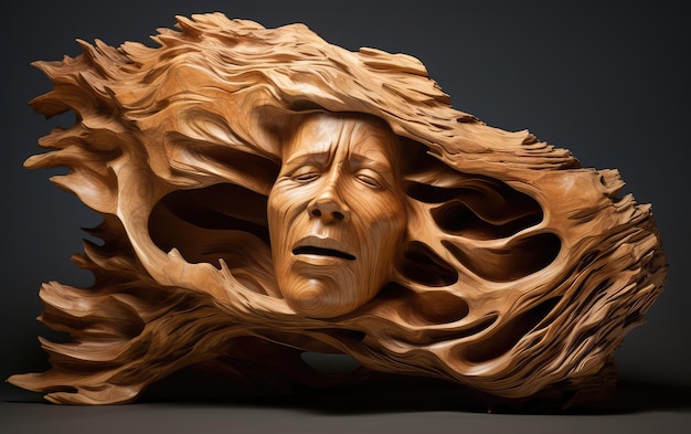 Talento artístico com esculturas esculpidas à mão