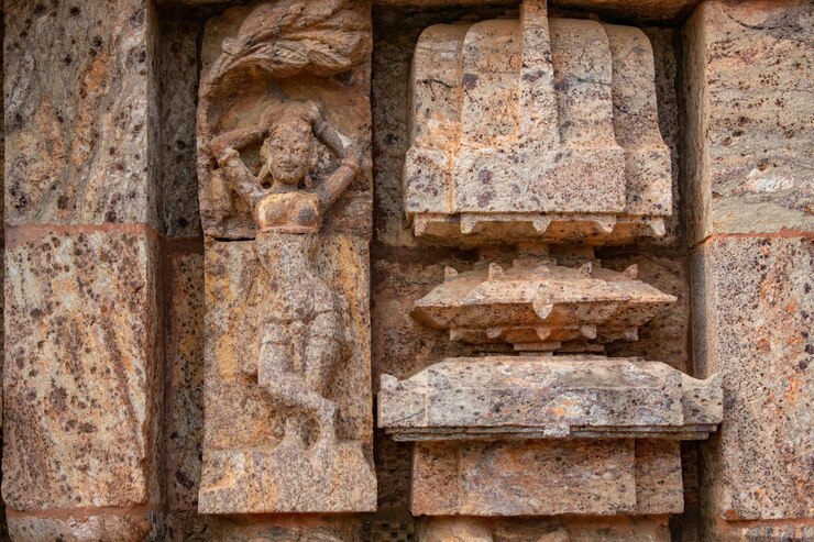 Talla fina de esculturas Konark Sun Temple en India