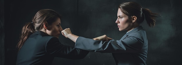 Foto un taller de defensa personal para mujeres