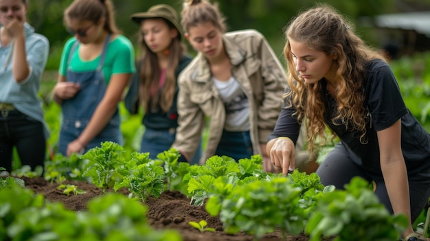 Taller de enseñanza de la granja ecológica para jóvenes estudiantes