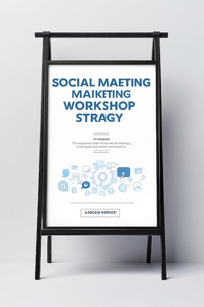 Foto taller de marketing digital estrategia de redes sociales mockup de señalización con espacio blanco en blanco para colocar su diseño