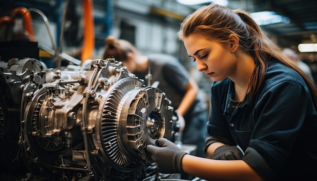 Taller para operadores de fábricas formación de mujeres ingenieras Fábrica de negocios