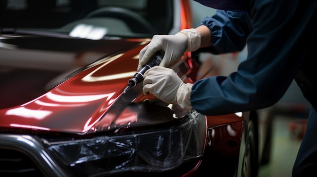 Taller de reparación de automóviles de pintura de automóviles de mantenimiento de vehículos e IA generativa