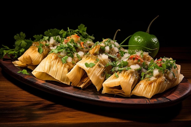 Tamales de camarón suculento