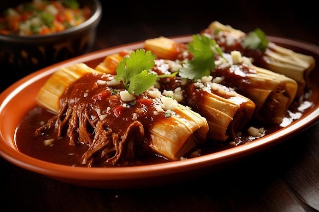 El tamales de carne de res de Barbacoa