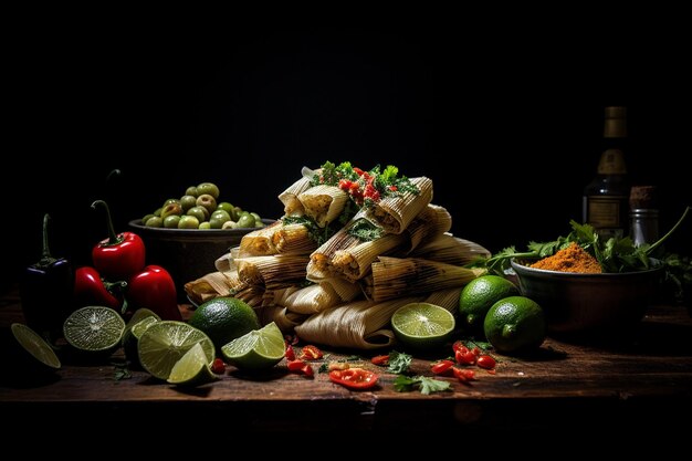 Foto tamales com nopalitos