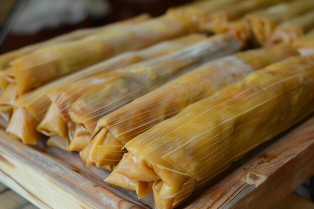 Tamales de comida mexicana