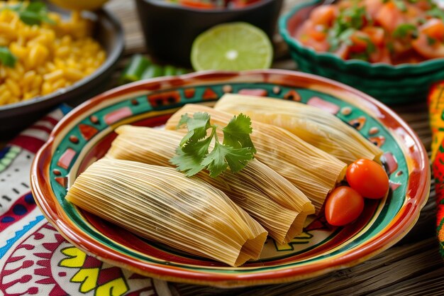 Tamales de comida mexicana