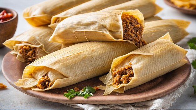 Tamales de maíz y pollo caseros