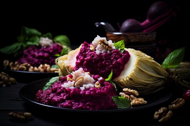 Tamales mit gerösteter Rübensauce