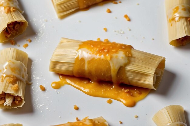 Tamales mit geschmolzenem Käse