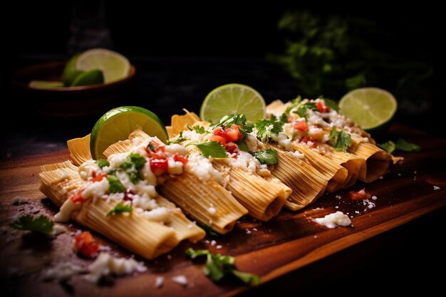 Tamales de pollo con sabor a limón de Chipotle