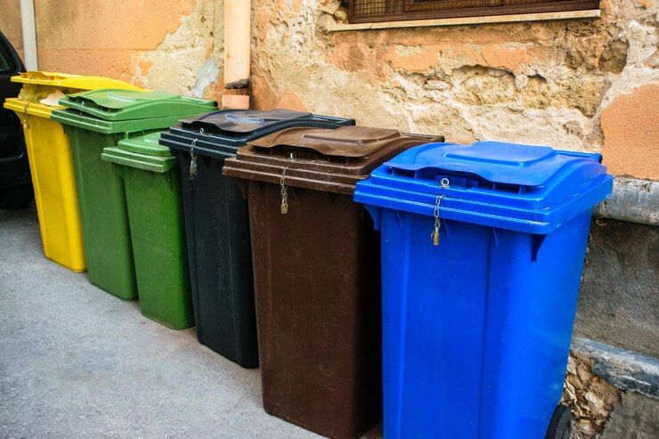 Tambores de separación de reciclaje en diferentes colores