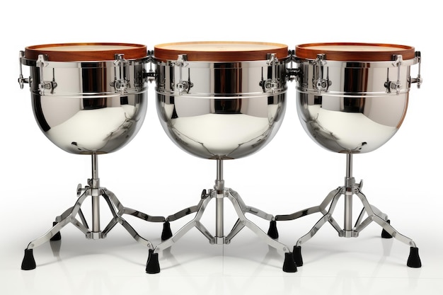 Tambores Timpani Isolados em Um Fundo Branco