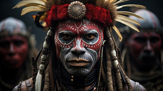 Tambul Warriors ist eine indigene Gruppe, die im TambulNebilyer-Distrikt der Western Highlands-Provinz Papua-Neuguinea lebt. Ihre Körperdekoration ist unverwechselbar