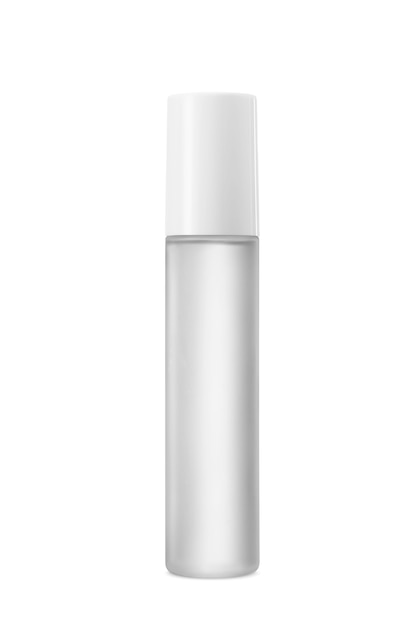 Tampa branca de garrafa de plástico transparente para creme de remédios ou cosméticos, gel, cuidados com a pele, maquete de embalagem isolada no fundo branco